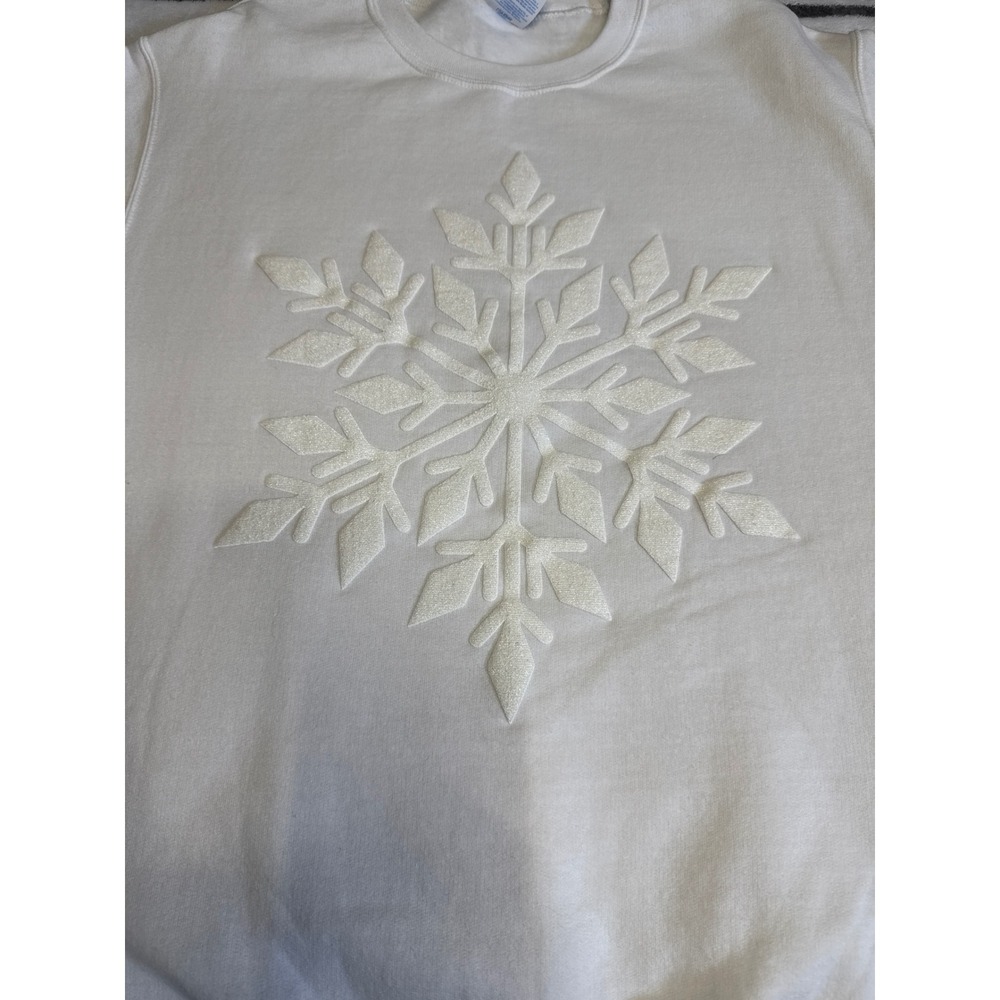 Port & Company Snowflake Crewneck‎ Sweatshirt Size M Core Fleece Winter Holiday